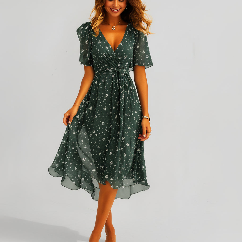 Priscilla | Elegant Short Sleeve Dress