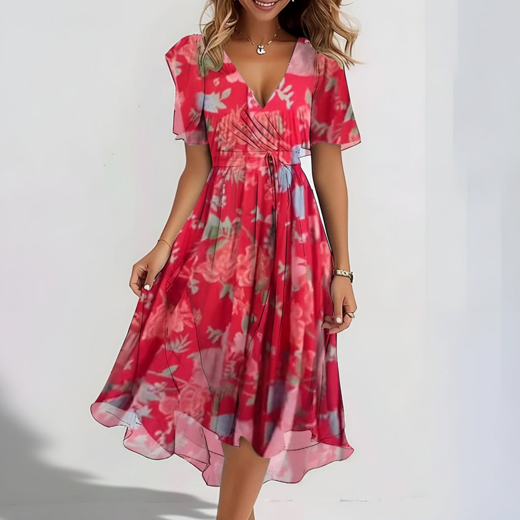 Priscilla | Elegant Short Sleeve Dress
