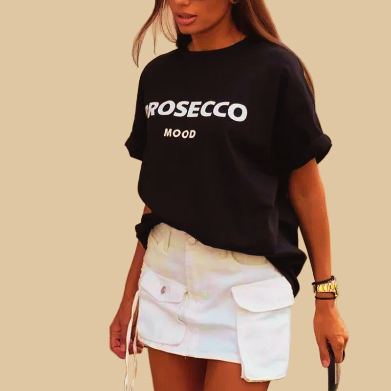 Prosecco Mood - Trendy Oversized T-Shirt