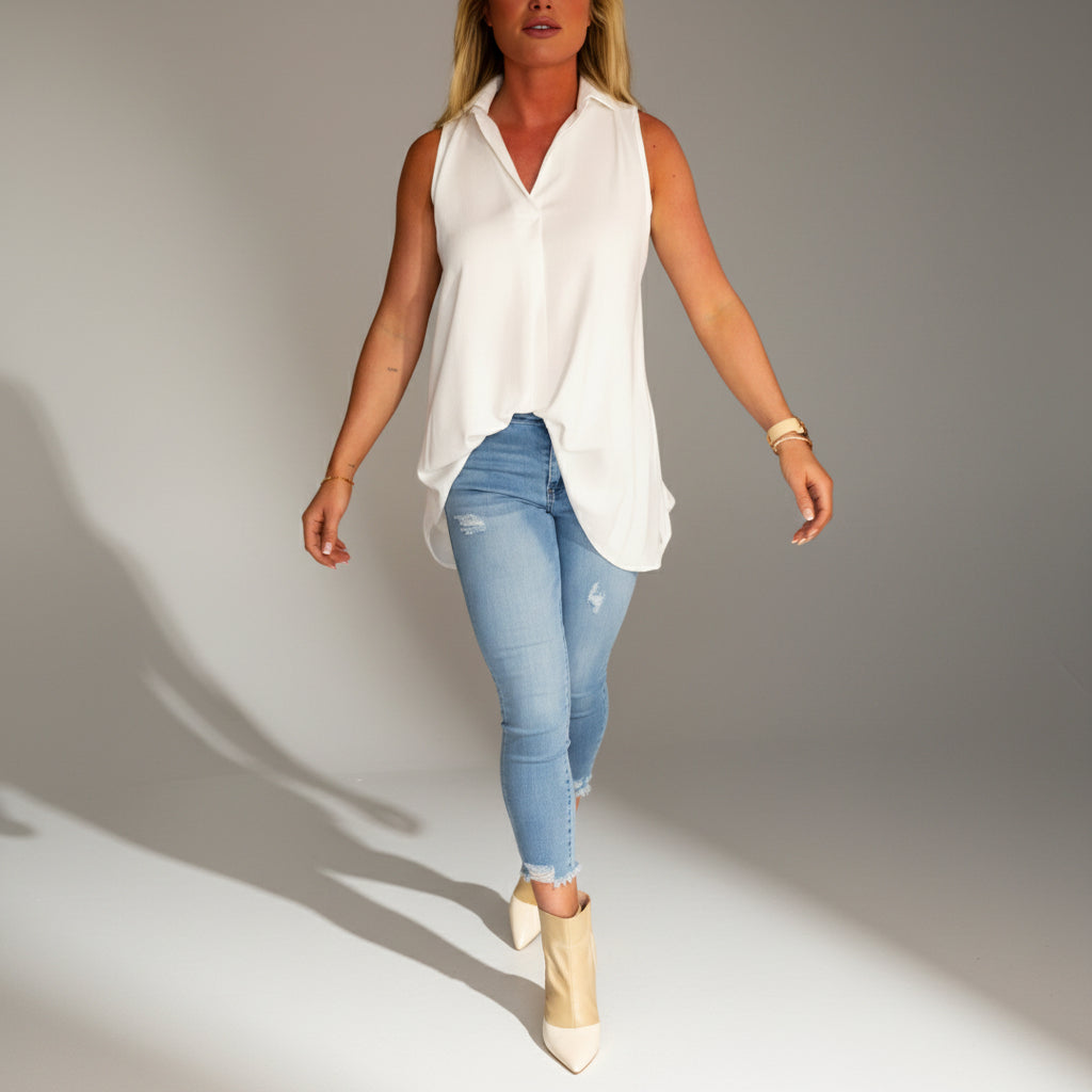 Debby | Pleated Sleeveless Top