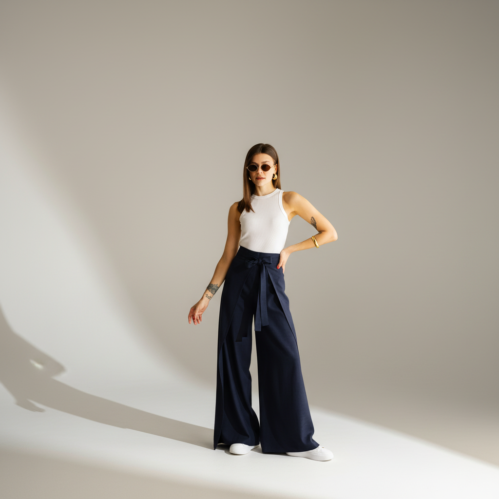 Isolde | Wide-Crop Linen Trousers