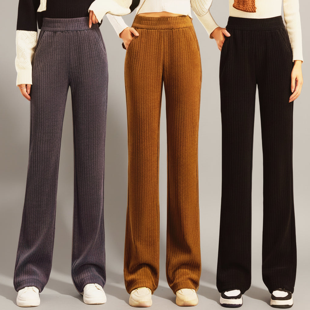 Jane | Comfy Velvet Wide-Leg Trousers