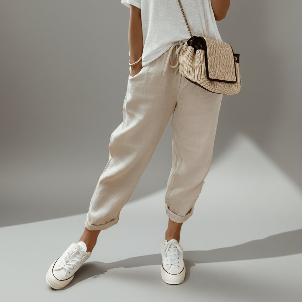 Elisa | Chic Cotton Linen Trousers